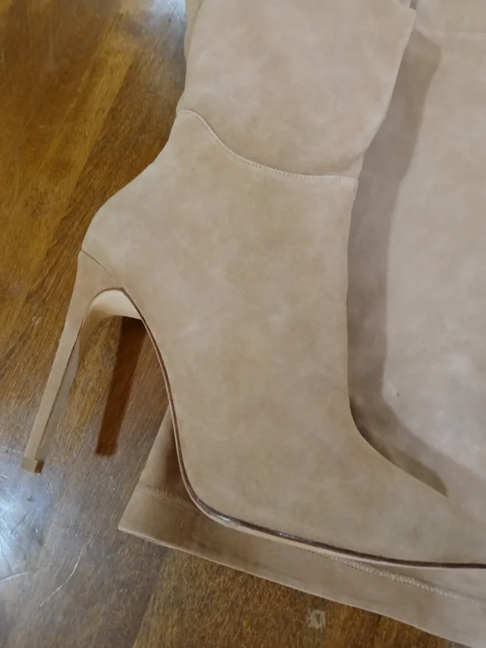 RAYE Tan Suede Thigh Height Stiletto Boots sz 8.5 M